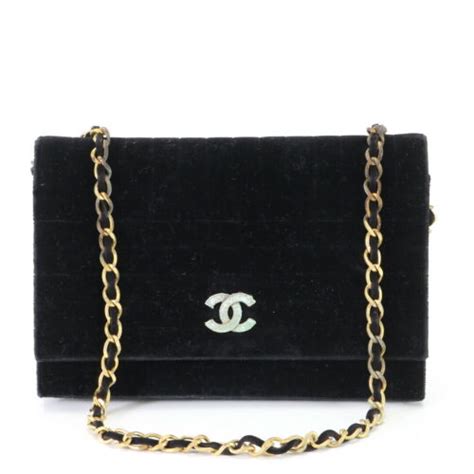 chanel mademoiselle velour single chain shoulder bag